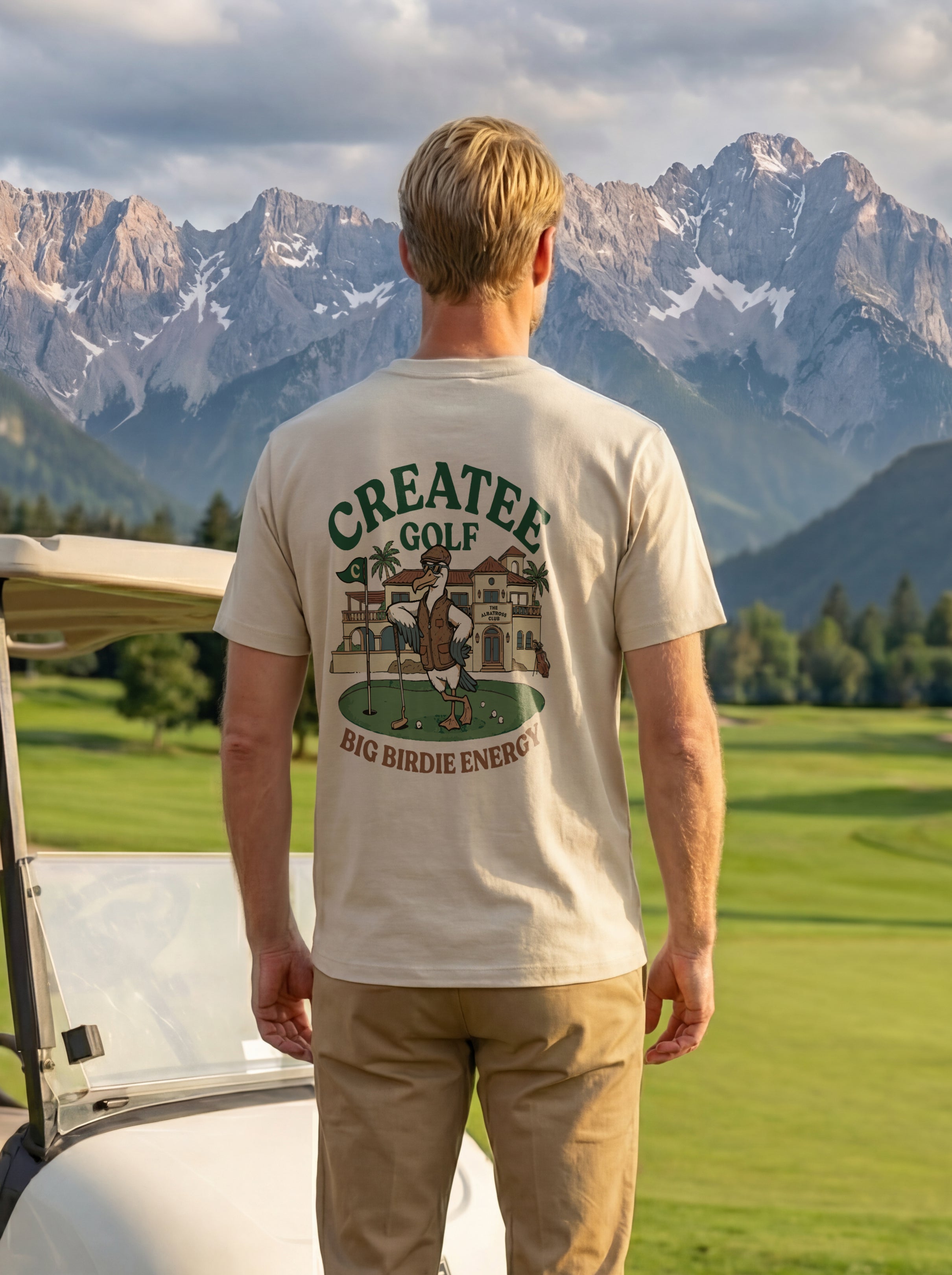 big birdie energy tee body sand
