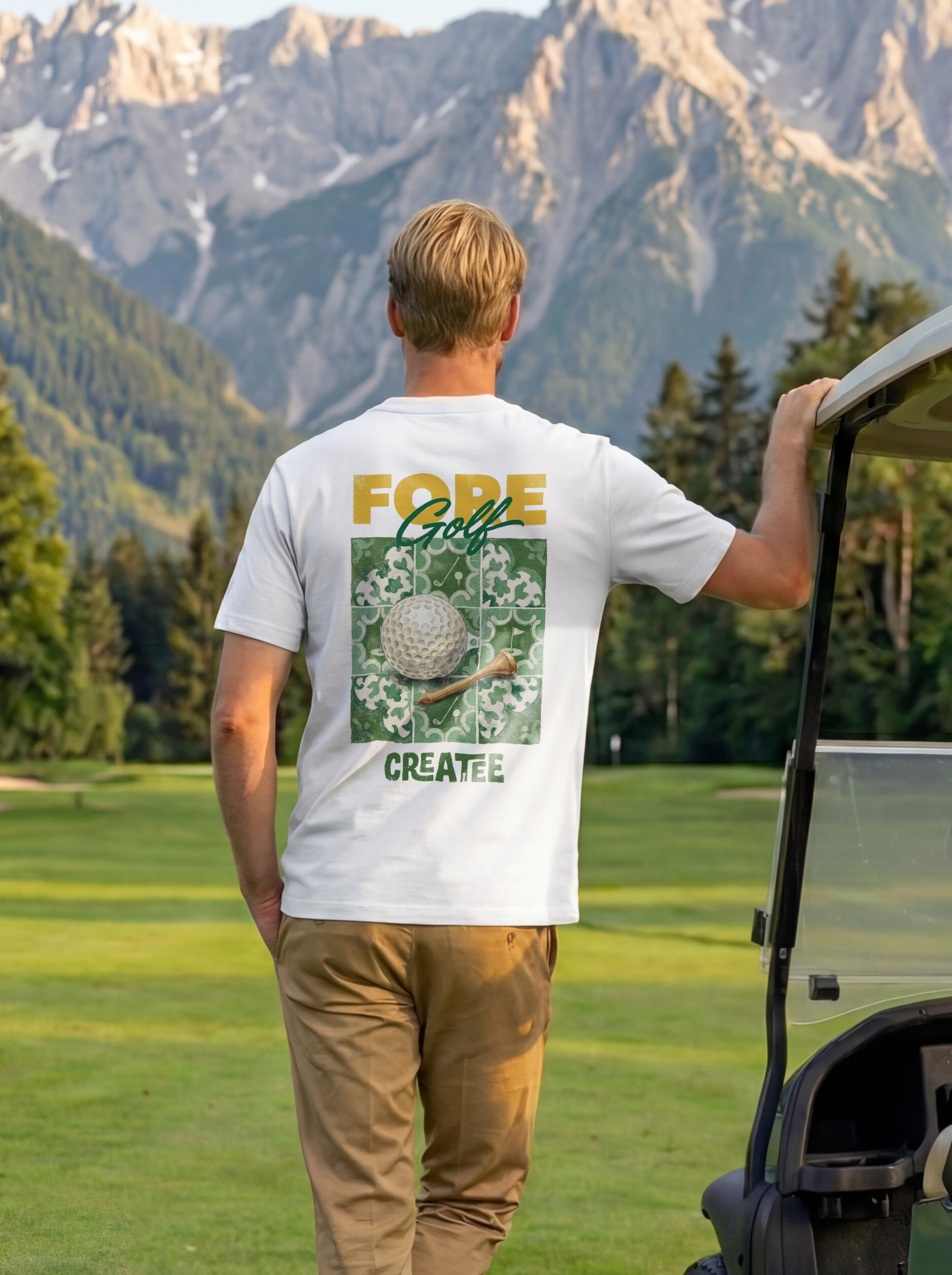 fore golf tee white body