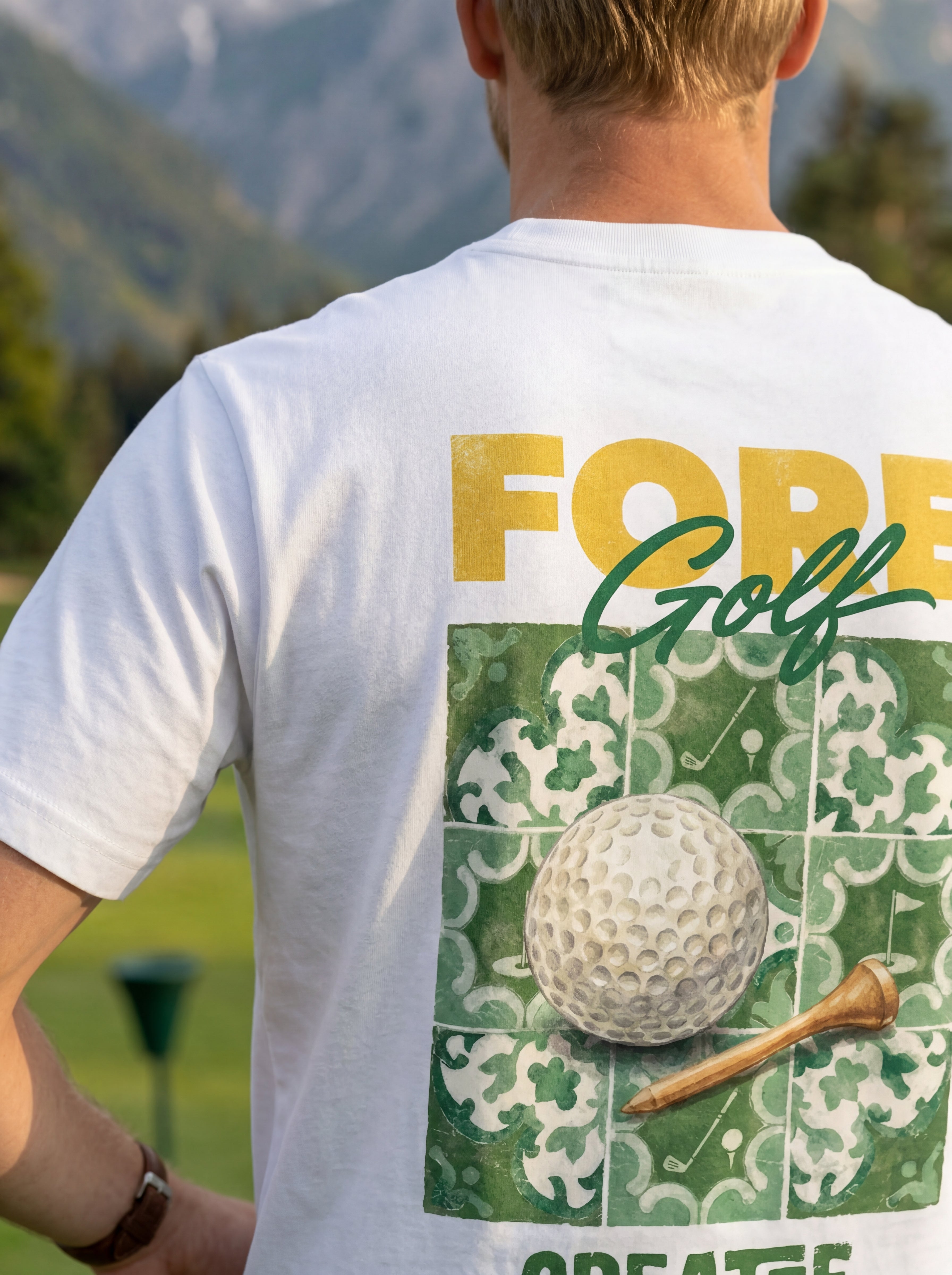 fore golf tee white detail