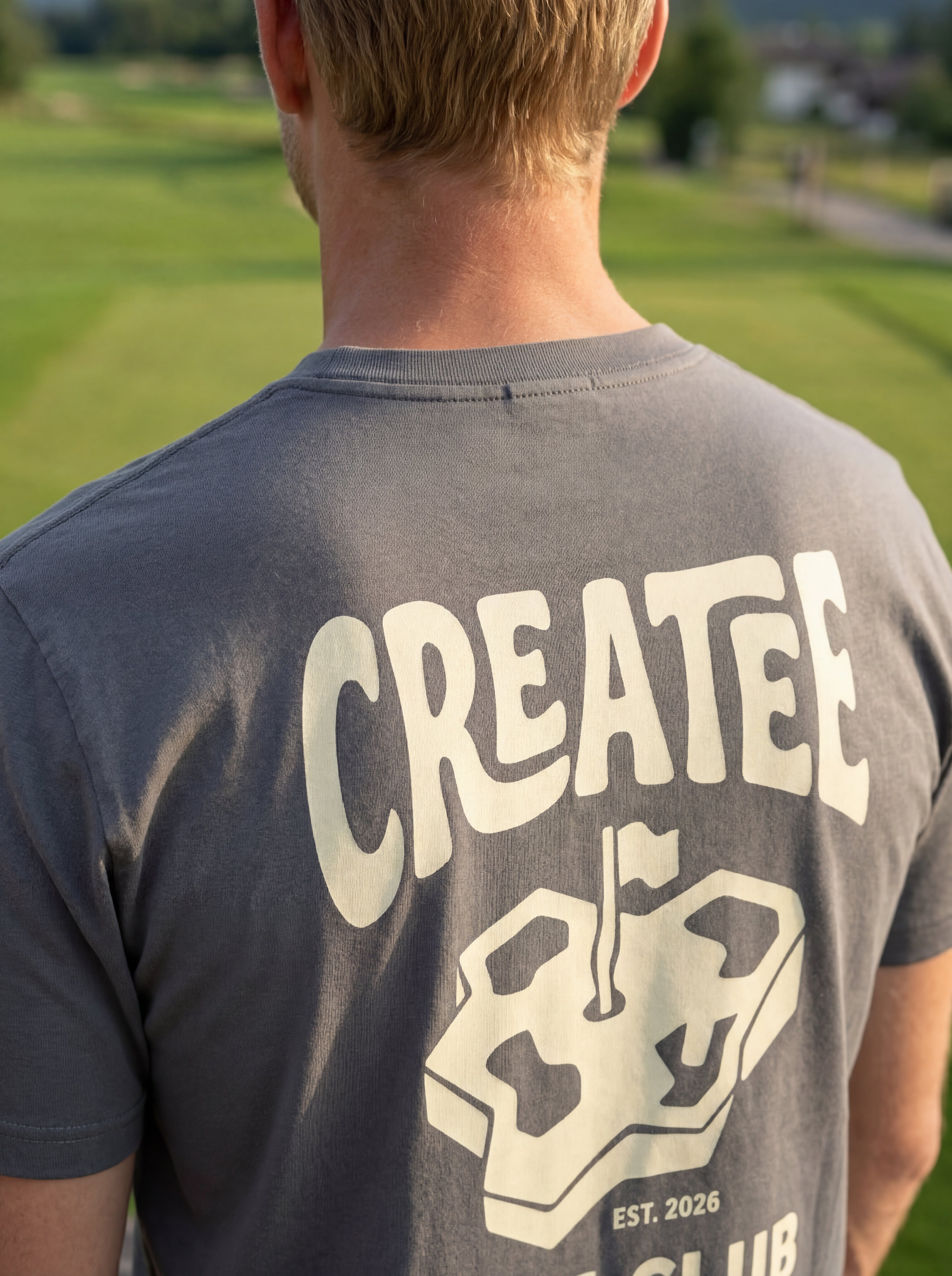 life on the green tee detail antraciet
