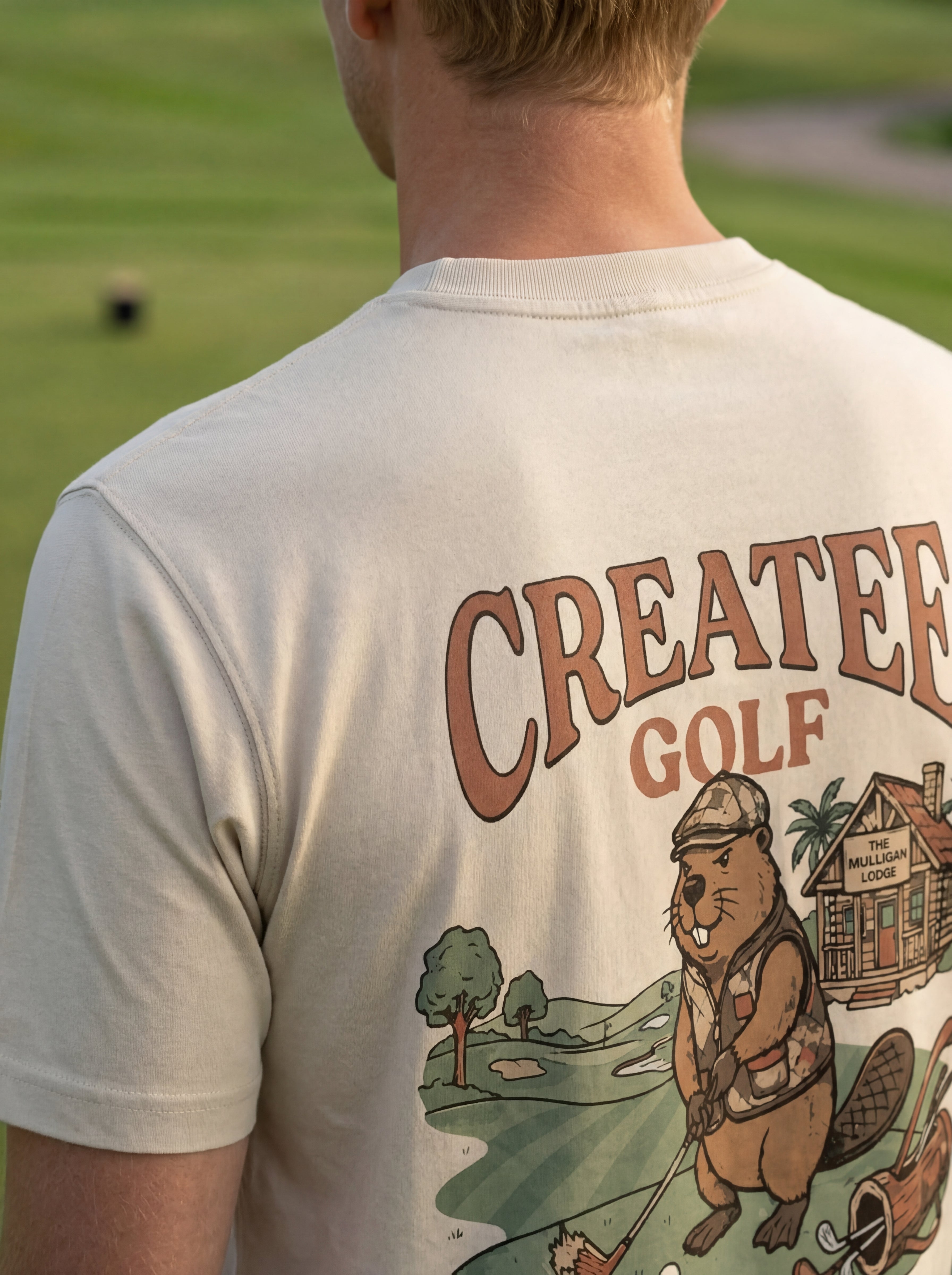 mulligan manifesto tee detail sand