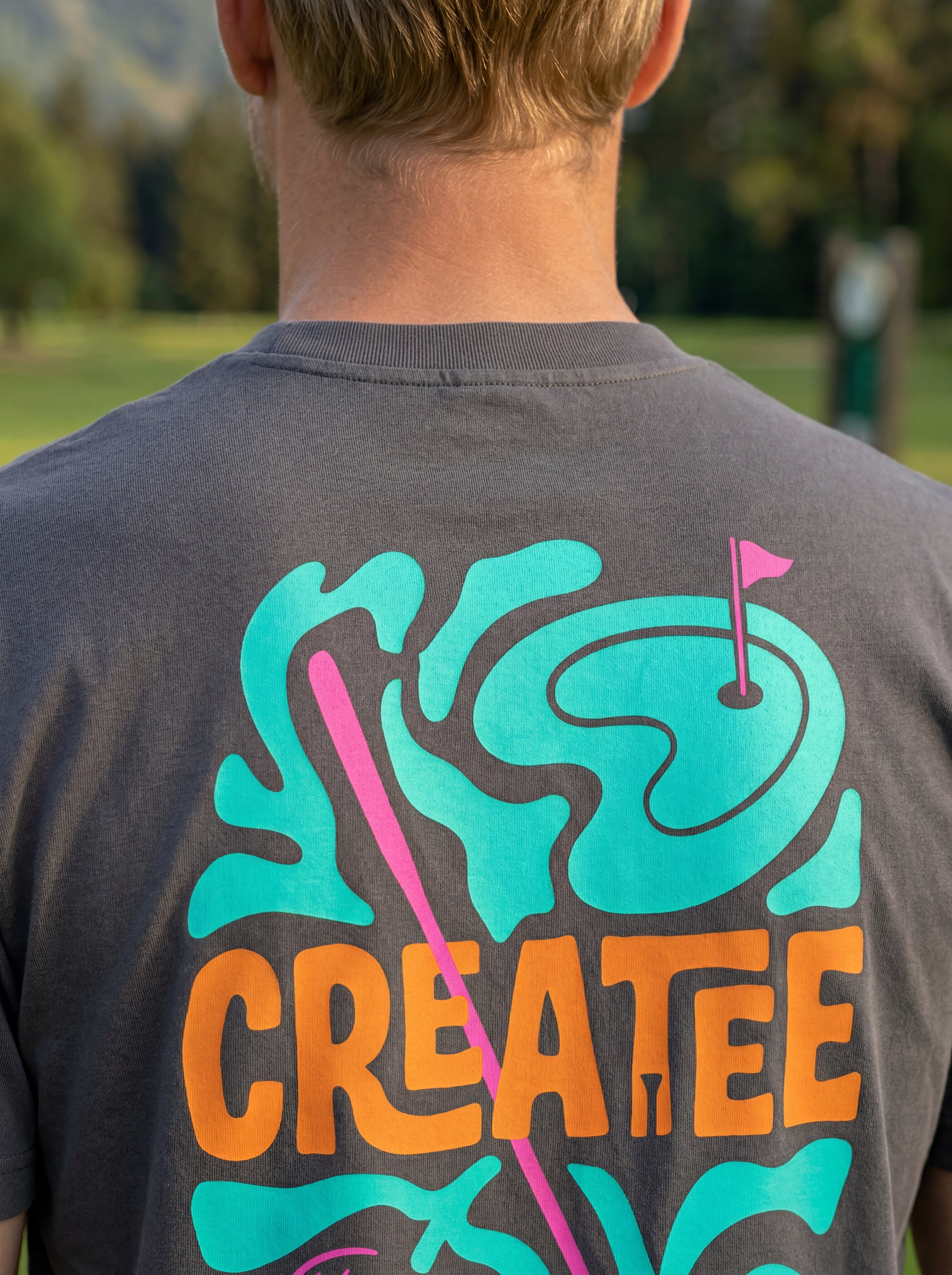 neon swing tee antraciet detail
